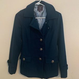 Short blue peacoat